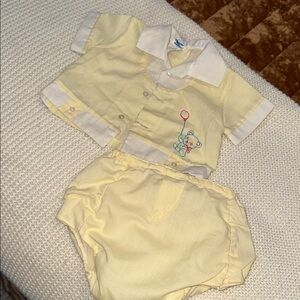Vintage Yellow Baby Outfit Set